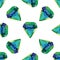Vector Watercolor illustration of diamond crystals - seamless pattern. Stone jewel background. Can be used for textile