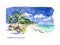 Vector watercolor illustration of Dominican Republic