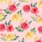 Vector Watercolor Red and Yellow Roses Loose Floral Seamless pattern