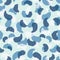 Vector Watercolor Rose Leaf Shades in blue seamless pattern background