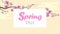 Vector watercolor sakura blossom spring sale banner template. Pink flower branch promotional poster web shop online