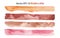 Vector Watercolor Set Stripes Illustration isolated on white background. Pink Orange and Brown Nude Color Brush Stripe