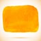 Vector watercolor square orange paint stain with shadow