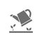 Vector watering plants, watering can grey icon.