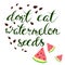 Vector watermelon and seeds. lettering.Pregnancy