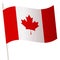 Vector Waving flag on a flagpole. The national flag of Canada