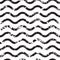 Vector wavy line grunge seamless pattern. Abstract black and white old texture background