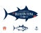 Vector wbluefin tuna seafood label