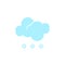 Vector weather icon of a blue cloud with hail to show the cold forecast and the current climate outside