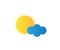 Vector weather icon - sunshine, sun is shining through small cloud