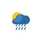 Vector weather rain flat style symbol icon