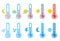 Vector weather thermometer with temperature icons