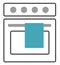 Vector web icon of a baking oven with towel