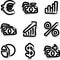 Vector web icons marker contour economy