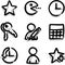 Vector web icons marker contour favorites