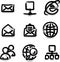 Vector web icons marker contour internet