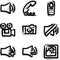 Vector web icons marker contour media