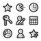 Vector web icons, silver contour favorites