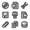 Vector web icons, silver contour files