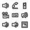 Vector web icons, silver contour media