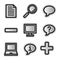 Vector web icons, silver contour misc