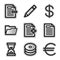 Vector web icons, silver contour various