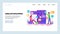 Vector web site design template. Mobile app development team, programmer build a software code. Landing page concepts