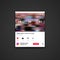 Vector web video content social networks post message frame template with account icon, like, dislike, share, comment, settings