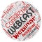 Vector webcast webinar round communication word cloud