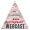 Vector webcast or webinar triangle arrow communication