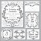 Vector wedding collection. Templates for invitation, thank you card, save the date, RSVP