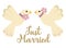 Vector wedding doves with flowers
