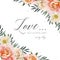 Vector wedding floral invite, greeting card, postcard design wit