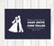 Vector wedding invitation with profile silhouettes