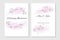 Vector wedding invitation template with pink watercolour cherry branches