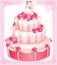 VECTOR wedding pink cake