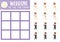 Vector wedding tic tac toe chart with bride and groom. Marriage ceremony board game playing field with cute characters. Funny
