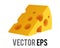 Vector wedge of yellow orange cheese icon with holes