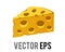 Vector wedge of yellow orange cheese icon with holes