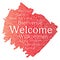 Vector welcome or greeting international brush paint