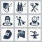 Vector welder and blacksmith icons set