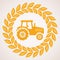vector wheat border with symbol of tractor