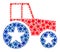 Vector Wheel Tractor Mosaic of Stars in American Democratic Colors