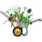 Vector Wheelbarrow with Garden Accessories