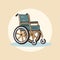 Vector of a wheelchair icon on a beige background for accessibility design purposes