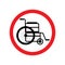 Vector wheelchair silhouette in red circle