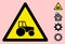 Vector Whelled Tractor Warning Triangle Sign Icon