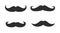 Vector whisker hipster black charlie chaplin moustache set. Cartoon dad moustache icon