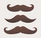 Vector whisker hipster black charlie chaplin moustache set. Cartoon dad moustache icon