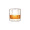 Vector whiskey or rum glass sketch icon